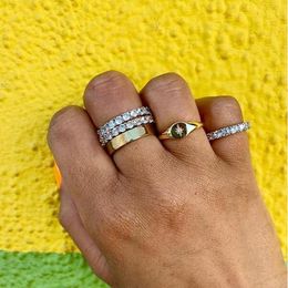 Cluster Ringen 2021 Topkwaliteit Simple Design Delicate Gold Color Zirconia Star voor Vrouwen Mode Engagement Bruiloft Vinger Sieraden