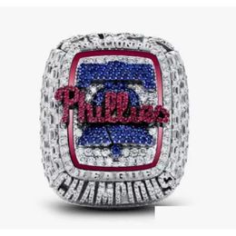 Anillos de racimo 2022 2023 Filadelfia Serie Mundial Equipo de Béisbol Campeonato Anillo Deporte Recuerdo Hombres Fan Regalo al por mayor Hip Hop Punk J Dhex7