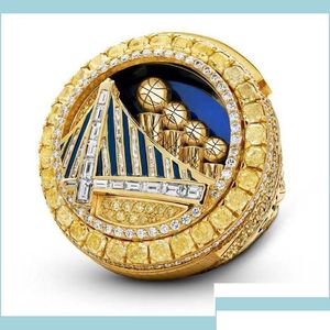 Anillos de racimo 2022 Curry Basketball Warriors Team Championship Ring con caja de exhibición de madera Souvenir Men Fan Gift Jewelry Drop Deliv Dhro9