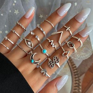 Cluster ringen 2022 Fashion Boheemse dames eye moon knoop voor damesj oint ring set 20 stuks oor sieraden feest bruiloft geschenken groothandel