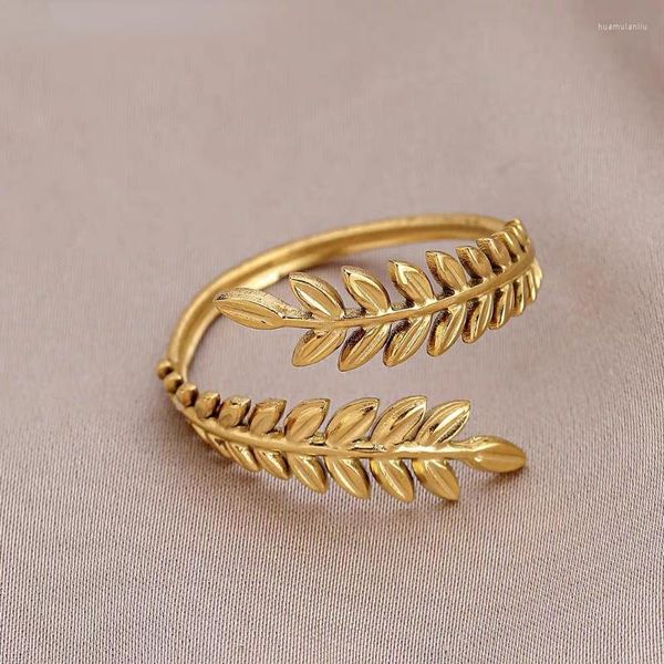 Cluster anneaux 2023 breloques deux couleurs oreille de blé anneau ouvert pour femmes fille mariage en forme réglable Knuckle doigt bijoux