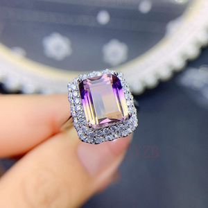 Clusterringen 2023 kleur amethist dame ring royale paars kristal kubieke zirkoon mode feest sieraden luxe