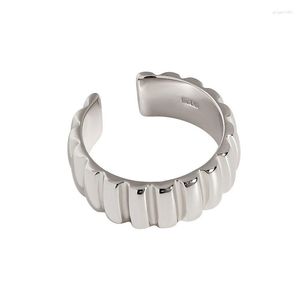 Cluster Ringen 2023 Cool En Elegant Design Wide Face Gear 925 Sterling Zilveren Ring Dames Open