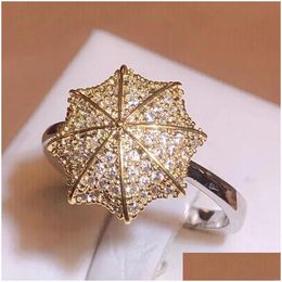 Cluster anneaux 2023 Creative Diamond-Set Umbrella en forme de bancle de rose jielrie en gros de la fête de fête de fête de fête de fête