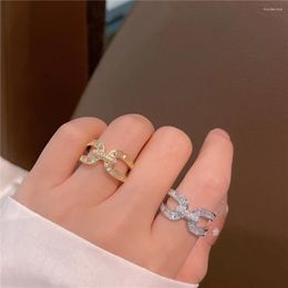 Anillos de racimo 2023 Diseño Cristal Geométrico Ajustable para mujeres Moda Marca Joyería Zirconia Regalo