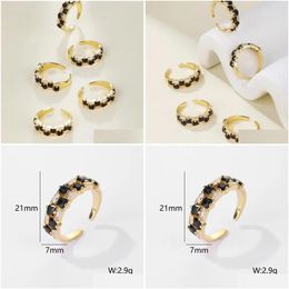 Clusterringen 2023 Ontwerp Hoogwaardige mode -persoonlijkheid Zwart CZ voor vrouwen bling prachtige accessoires sieraden drop levering ring dhohr