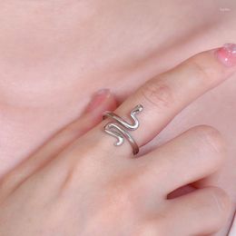 Cluster anneaux 2023 mode tendance bijoux argent plaqué multicouche brillant torsadé serpent Animal femmes fête décontracté