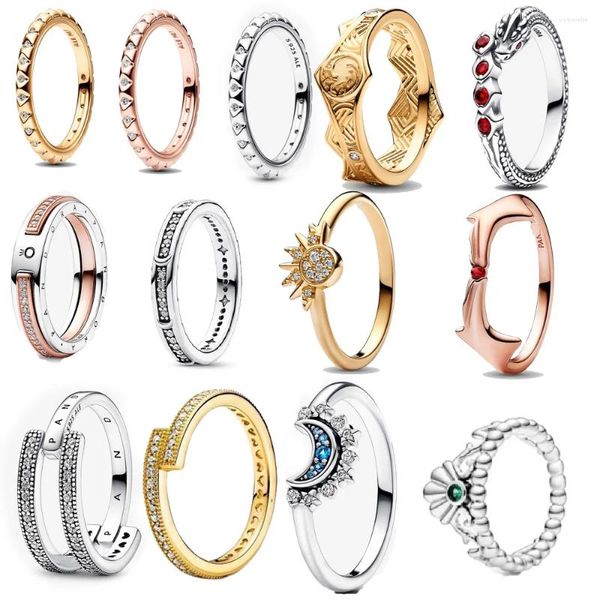 Cluster anneaux 2023 Ring S925 STERLING Silver Women's Fashion Luxury Set Snake Os Bijoux