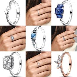 Cluster Ringen 2023 S925 Zilveren Jasmijn Prinses Bloemblaadje Specimen vrouwen Logo Ring Pa Dor Gift Hoge Kwaliteit Charm Sieraden