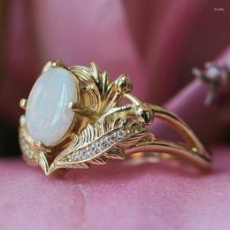 Cluster Ringen 2023 Trend Crystal Leaf Ovale Edelsteen Creatieve Ring Dames Bague Femme Dames Sieraden Bijoux Bijouterie Vrouwelijke Verloving