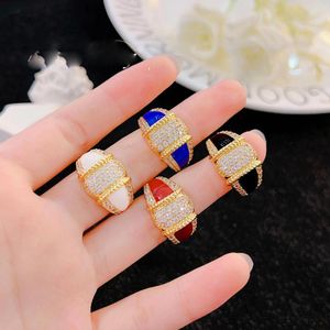 Cluster Ringen 2023 Vrouwen Italiaanse Getextureerde Gesneden Gouden Ring Vintage Full Diamond Girl