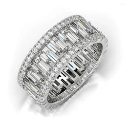 Cluster Ringen 2024 Briljante Zirconia Belofte Voor Vrouwen Bruiloft Hoge Kwaliteit Vrouwelijke Verlovingsring Mode-sieraden Dropship