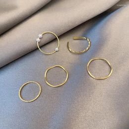 Cluster anneaux 2024 Fashion Creative Matching Ring Set 5pcs / Set Style coréen Elegant High Quality