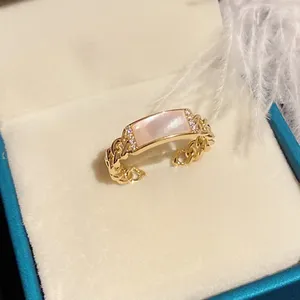 Anneaux de cluster 2024 coréen rectangulaire Bei anneau ouvert exquis élégant simple mode bijoux pour femmes