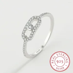 Clusterringen 2024 Luxe Ring Dames Echt S925 Sterling Zilver Diamant Zirkoon Varken Neus Vrouwelijke Mode Vriendin Cadeau Verlovingssieraden