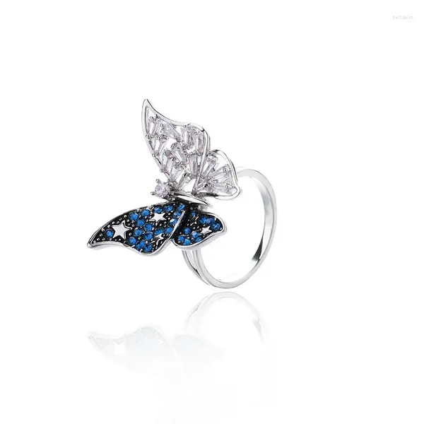 Cluster Anneaux 2024 Punk Vintage Metal liquide Dissous Butterfly Ajustement Ring Fashion Exquise