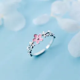 Bagues de cluster 2024 Romantique Fleur Douce Ouverte Réglable Pour Femmes Mode Coréenne Émail Fleurs De Mariage Bague Bijoux Cadeaux