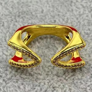 Cluster anneaux 2024 Fashion espagnole vendant des bijoux de vacances à bague en brique complète en plaquette en or cadeau
