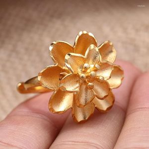 Bagues de cluster 24K Bague Gold Couleur Amour pour femmes Accessoires Mariée Mariage / Éthiopien / France / Africain / Dubaï Bijoux Cadeaux