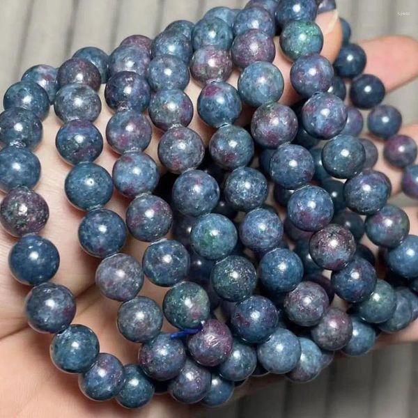 Salons de cluster 2Bracelets d'environ 8 à 9 mm saphir naturel dans les bracelets zoisites perles en gros
