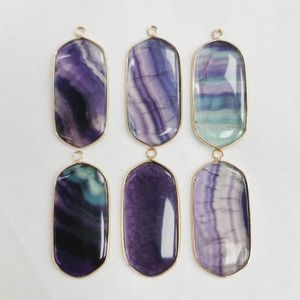 Cluster Anneaux 2pc 42x22 mm Crystal naturel Colorisfre Colorful Fluorite Bowl Decoration Home Crafts Degaussing Reinding Collier Pendant