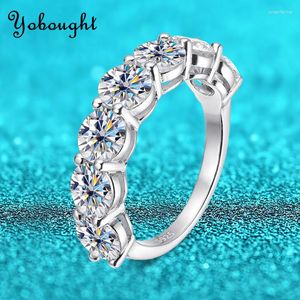 Cluster ringen 3.5/7cttw All Moissanite Ring for Women 7 edelsteen sprankelende trouwbelofte Band echt 925 Sterling Silver Jewelry Gra