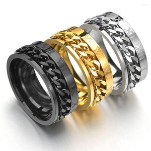 Anillos de racimo 30/50 piezas chapado en oro/plata/negro 8 mm números romanos giratorios de acero inoxidable de alta calidad anillo de cadena Modyle joyería