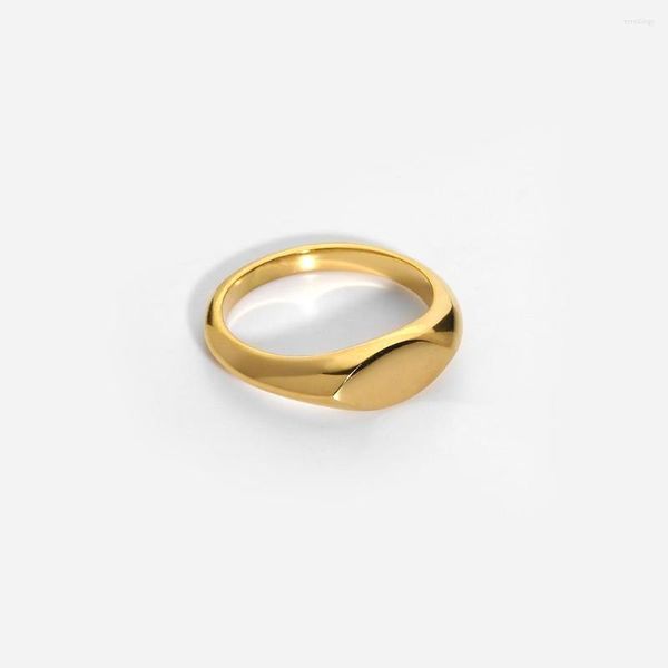 Anillos de racimo, sello de acero inoxidable 316L para mujeres, joyería sin deslustre, anillo apilador geométrico metálico chapado en oro, regalo 2022