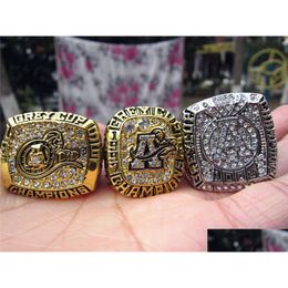 Bagues de cluster 3pcs 1996 1997 2012 Argonauts de Toronto La Coupe Grey Championship Ring Set Hommes Fan Souvenir Cadeau En Gros Drop Drop Deliv Dhkax