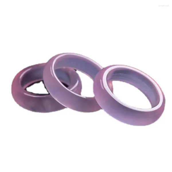 Anillos de racimo 3 unids amantes naturales marca de las mujeres rosa ágata jade calcedonia anillo esmeralda joyería hecha a mano piedra