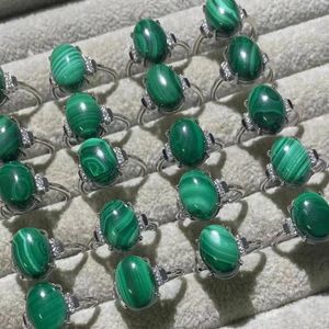 Anneaux de cluster 3 anneaux / ensemble environ 10 14 mm AKAC Naturel Malachite Blanc Cuivre Bague réglable En Gros