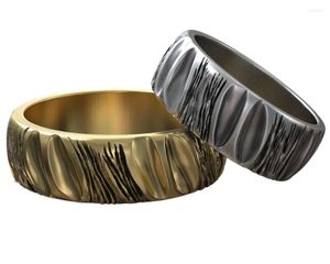 Bagues de cluster 4,5-9g Designer Art Gold Wedding Band Couple 925 Solid Sterling Silver