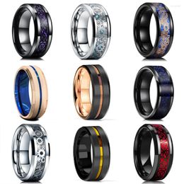 Clusterringen 48 stijlen mode 8 mm Keltische draak roestvrijstalen ring voor mannen vrouwen inleg koolstofvezel trouwring sieraden jubileum