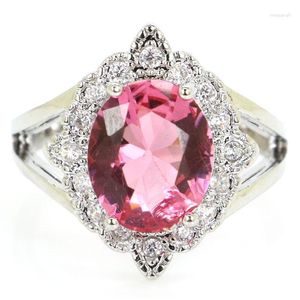 Bagues en grappe 4g 925 SOLID STERLING SILVER Ring Eye Catching Pink Morganite Green Peridot Purple Spinel Daily Wear Ladies