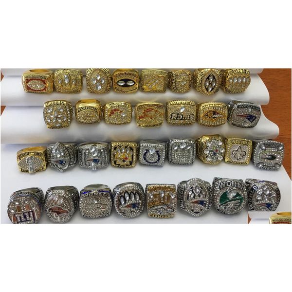 Anillos de racimo 57 unids 1966 a 2023 Equipo de fútbol americano Campeones Campeonato Anillo Recuerdo Hombres Fan Regalo Venta al por mayor 2024 Drop Deliver Otuot