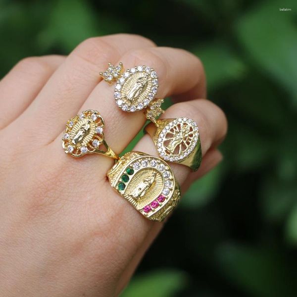 Cluster anneaux 5pcs classiques Vinatge zircon vierge mary anneau ouvert pour les femmes en gros prix d'usine de mode bijoux de fête de fête