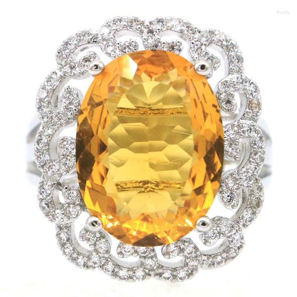 Bagues en grappe 6g 925 bague en argent sterling massif charmante rose Morganite dorée citrine verte péridot CZ goutte en gros