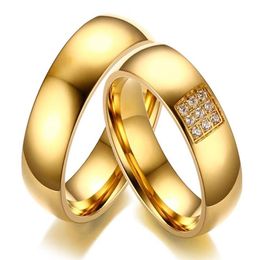 Clusterringe 6 mm Paarring Titanstahl mit 9 Zirkon-Verlobungsringen Gold Jubiläumsgeschenke 2021 Love239m