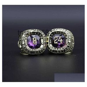 Cluster Rings 8 24 Bryant Basketball National Team Champions Championnat Bague avec boîte en bois Souvenir Hommes Fan Cadeau 2023 Gros Dhewn HBYL