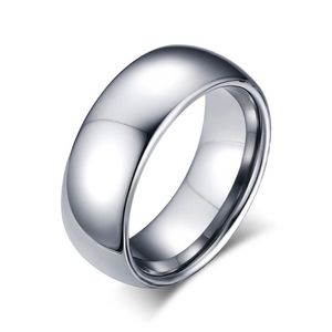 Cluster Ringen 8Mm Wolfraam Staal Sier Plain Wedding Band Eenvoudige Belofte Ringen Engraving305Q Drop Levering Sieraden Ring Dhylo