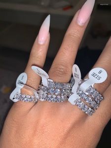 Cluster Rings 9 Styles Handmade Promise Band Ring 925 Sterling Silver CZ Betrokkenheid Wedding For Women Men Fashion Jewelry