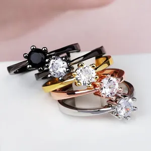 Clusterringen 925 zilveren sierlijke roze zes ovale kristallen ring voor vrouwen eenvoudige stijl verloving liefde damesmode bruiloft