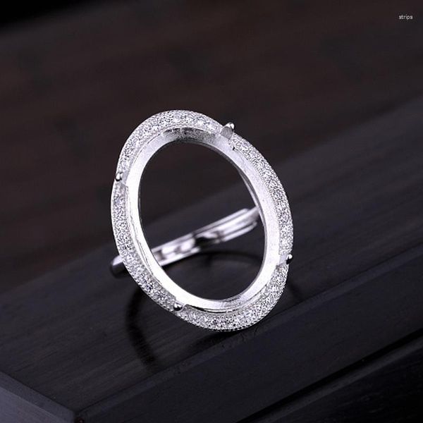 Anillos de racimo 925 Sterling Silver 6x8 7x9 8x10 10x12 12x16 13x17 15x20 mm Semi Monte Ring Wedming Women Wholesale