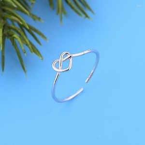 Clusterringen 925 Sterling zilver verstelbare minimalistische oneindige vingerketen voor vrouwen houden van verloving Bruiloften Groothandel Anillos Joyas