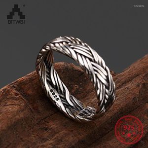 Clusterringen 925 Sterling zilver verstelbare ring Antiek unieke handgeweven mannen vrouwen koppelen vintage twist mode sieraden cadeau