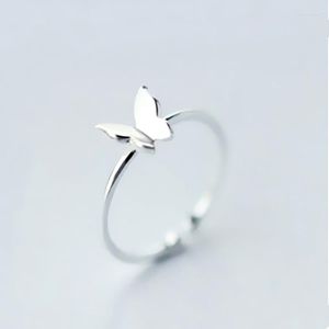 Cluster Anneaux 925 Sterling Silver Butterfly Pour Femmes Mode Bijoux Cadeau Femme Accessoires En Gros