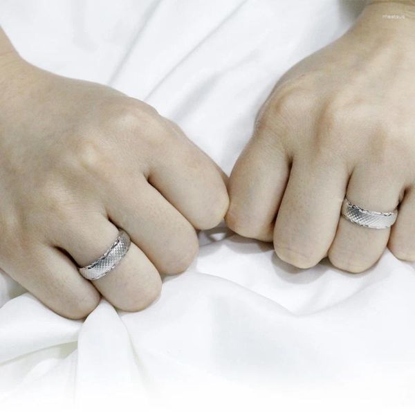 Anillos de racimo 925 conjuntos de pareja de plata esterlina con lados especiales amante joyería fina anillo de dedo para regalos de aniversario femenino masculino