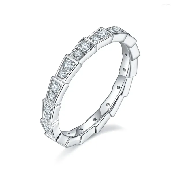 Anillos de racimo 925 plata esterlina D color completo moissanita diamante para mujeres 14k chapado en oro anillo de eternidad de boda joyería fina