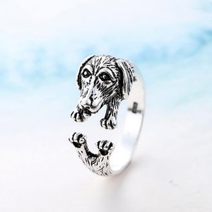 Cluster Rings 925 Sterling Silver Dog Adjustable Women's Ring Luxury Designer Jewelry Wedding Gift Female Offers GaaBou