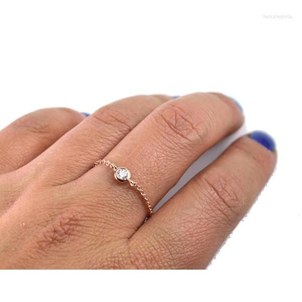 Anillos de racimo, fábrica de plata de ley 925, venta al por mayor, joyería minimalista delicada única, anillo de circonia cúbica de regalo para chica joven impresionante